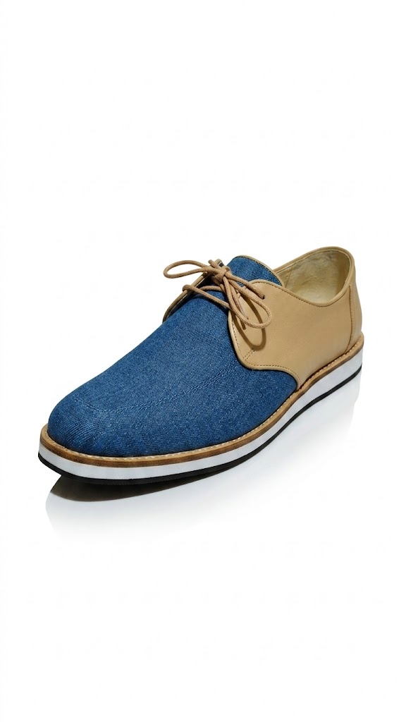 Derby Bicolor Denim & Nude
